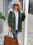 Damen Winter Oberbekleidung Retro Unifarben Langarm Schalkragen Jacke