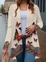 Damen Frühling/Herbst Oberbekleidung Retro Schmetterling Langarm V-Ausschnitt Jacke