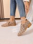 Retro Geometrisch Slip On Blockabsatz Flache Schuhe