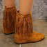 Retro Unifarben Slip On Niedrig Cowboystiefel