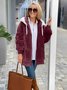 Damen Winter Oberbekleidung Retro Unifarben Langarm Schalkragen Jacke