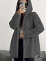 Damen Frühling/Herbst Oberbekleidung Lässig Unifarben Langarm Kapuze Jacke