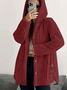 Damen Frühling/Herbst Oberbekleidung Lässig Unifarben Langarm Kapuze Jacke