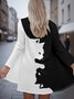 Damen Frühling/Herbst Oberbekleidung Retro Tier Langarm V-Ausschnitt Jacke