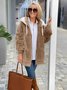 Damen Winter Oberbekleidung Retro Unifarben Langarm Schalkragen Jacke