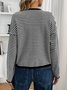 Damen Baumwolle Gestreift Langarm Bequem Lässig Strickjacke