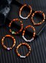 Heiß Verkauf Orange Reis Perlen Kristall Metall-plattiert Polymer Ton Kürbis Schädel Pendant Halloween Perlen Armband