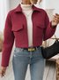 Damen Frühling/Herbst Oberbekleidung Lässig Unifarben Langarm Schalkragen Jacke