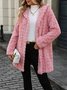 Damen Frühling/Herbst Oberbekleidung Lässig Unifarben Langarm Kapuze Jacke