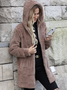 Damen Frühling/Herbst Oberbekleidung Lässig Unifarben Langarm Kapuze Jacke