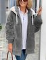 Damen Winter Oberbekleidung Retro Unifarben Langarm Schalkragen Jacke