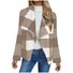 Damen Frühling/Herbst Oberbekleidung Lässig Gestreift Langarm Schalkragen Jacke