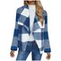 Damen Frühling/Herbst Oberbekleidung Lässig Gestreift Langarm Schalkragen Jacke