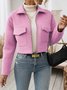 Damen Frühling/Herbst Oberbekleidung Lässig Unifarben Langarm Schalkragen Jacke