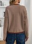 Damen Baumwolle Gestreift Langarm Bequem Lässig Strickjacke