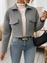 Damen Frühling/Herbst Oberbekleidung Lässig Unifarben Langarm Schalkragen Jacke