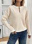 Damen Baumwolle Gestreift Langarm Bequem Lässig Strickjacke