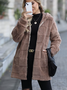 Damen Frühling/Herbst Oberbekleidung Lässig Unifarben Langarm Kapuze Jacke