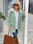 Damen Winter Oberbekleidung Retro Unifarben Langarm Schalkragen Jacke