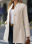 Damen Frühling/Herbst Oberbekleidung Lässig Unifarben Langarm Schalkragen Jacke
