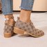Retro Geometrisch Slip On Blockabsatz Flache Schuhe