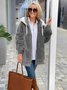 Damen Winter Oberbekleidung Retro Unifarben Langarm Schalkragen Jacke