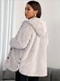 Damen Frühling/Herbst Oberbekleidung Lässig Unifarben Langarm Kapuze Jacke