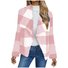 Damen Frühling/Herbst Oberbekleidung Lässig Gestreift Langarm Schalkragen Jacke