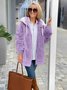 Damen Winter Oberbekleidung Retro Unifarben Langarm Schalkragen Jacke