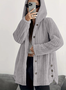 Damen Frühling/Herbst Oberbekleidung Lässig Unifarben Langarm Kapuze Jacke