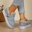 Lässig Farbblock Slip On Flach Flache Schuhe