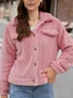 Damen Frühling/Herbst Oberbekleidung Retro Nahtverarbeitung Unifarben Langarm Schalkragen Jacke