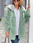 Damen Winter Oberbekleidung Retro Unifarben Langarm Schalkragen Jacke