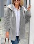 Damen Winter Oberbekleidung Retro Unifarben Langarm Schalkragen Jacke