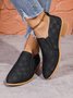 Retro Geometrisch Slip On Blockabsatz Flache Schuhe
