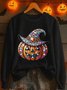 Retro Rundhals Halloween (Kürbis) Sweatshirt
