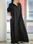 Damen Unifarben Frühling/Herbst Kleid Kapuze Langarm A-Linien-Kleid