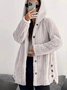 Damen Frühling/Herbst Oberbekleidung Lässig Unifarben Langarm Kapuze Jacke