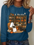 Rundhals Langarm Halloween Regelmäßig Mittlere Elastizität Weit Bluse für Damen