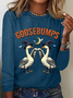 Rundhals Langarm Halloween Regelmäßig Mittlere Elastizität Weit Bluse für Damen