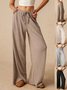 Damen Unifarben Lang Elastische Taille Hose Lässig Frühling/Herbst Hose