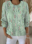 Damen Geometrisch Langarm Bequem Retro Pullover