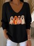 Damen Baumwolle Halloween Langarm Bequem Lässig Pullover