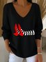 Damen Baumwolle Halloween Langarm Bequem Lässig Pullover