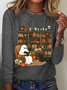 Rundhals Langarm Halloween Regelmäßig Mittlere Elastizität Weit Bluse für Damen