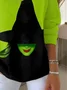 Damen Baumwolle Halloween Langarm Bequem Lässig Pullover