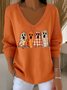 Damen Baumwolle Halloween Langarm Bequem Lässig Pullover