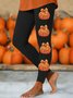 Damen Halloween (Kürbis) Lässig Alle Jahreszeiten Lang Leggings