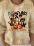 Damen Halloween Langarm Bequem Retro Pullover
