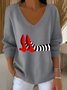 Damen Baumwolle Halloween Langarm Bequem Lässig Pullover
